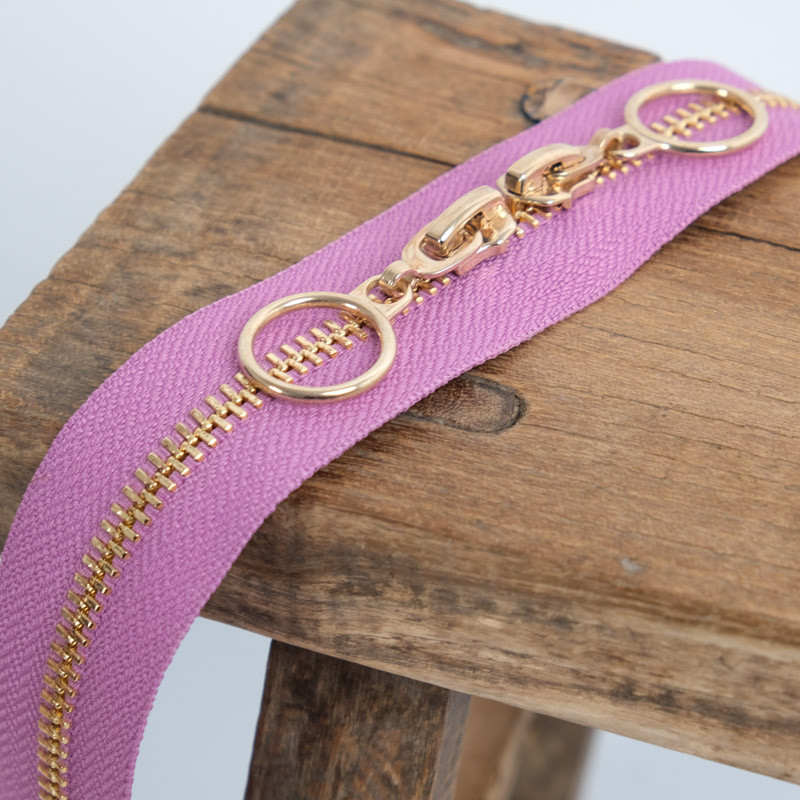 40cm Gold-and-Purple Circle Double-Slider Clasp - Maison Klem
